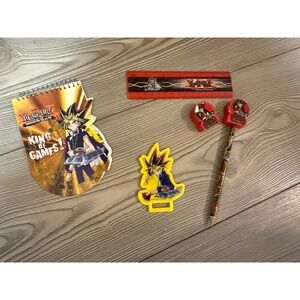 Yu-Gi-Oh Vtg 1996 Ruler Pencil Notebook And  Collectible
